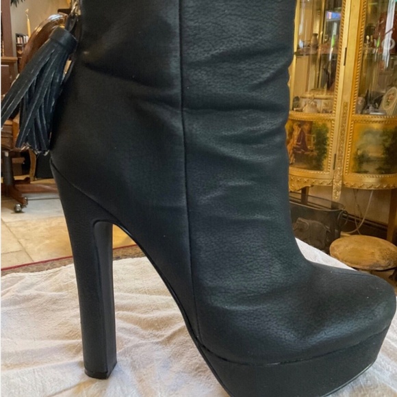 Victoria's Secret Colin Stuart Black Stiletto Platform Ankle Boots 8.5 with Box - Picture 2 of 7